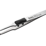 ANEX ラバーグリップ付 ステンレスピンセット【はじピン】先丸型120mm(SUS420J2)【ANEX_211-H】 - thumb 1
