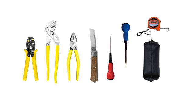 ツノダ 電気工事士技能試験工具セット 8点セット(圧着工具 小) 【TS-E02S】_1