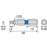 ANEX 六角レンチカラービット　1本組　H2.5×35 【ANEX_ACHX-2535】 - thumb 4