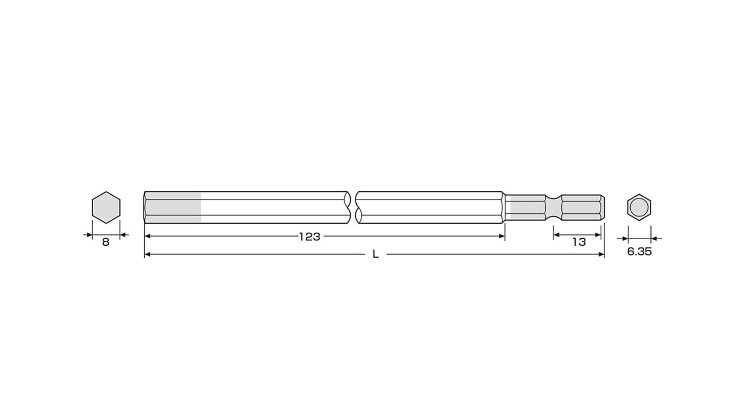 ANEX 六角レンチカラービット　1本組　H8×150 【ANEX_ACHX-8015】