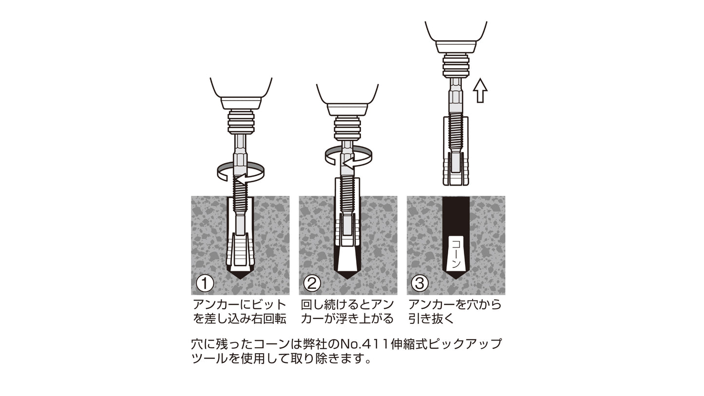 ANEX アンカー抜きビット　M10ｍｍ×40アンカー用 【ANEX_AEB-1040】