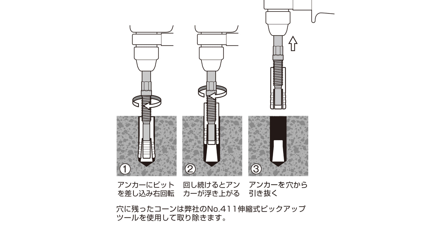 ANEX アンカー抜きビット　M12ｍｍ×50アンカー用　SDSプラスハンマードリル回転モード専用 【ANEX_AEB-1250SDS】