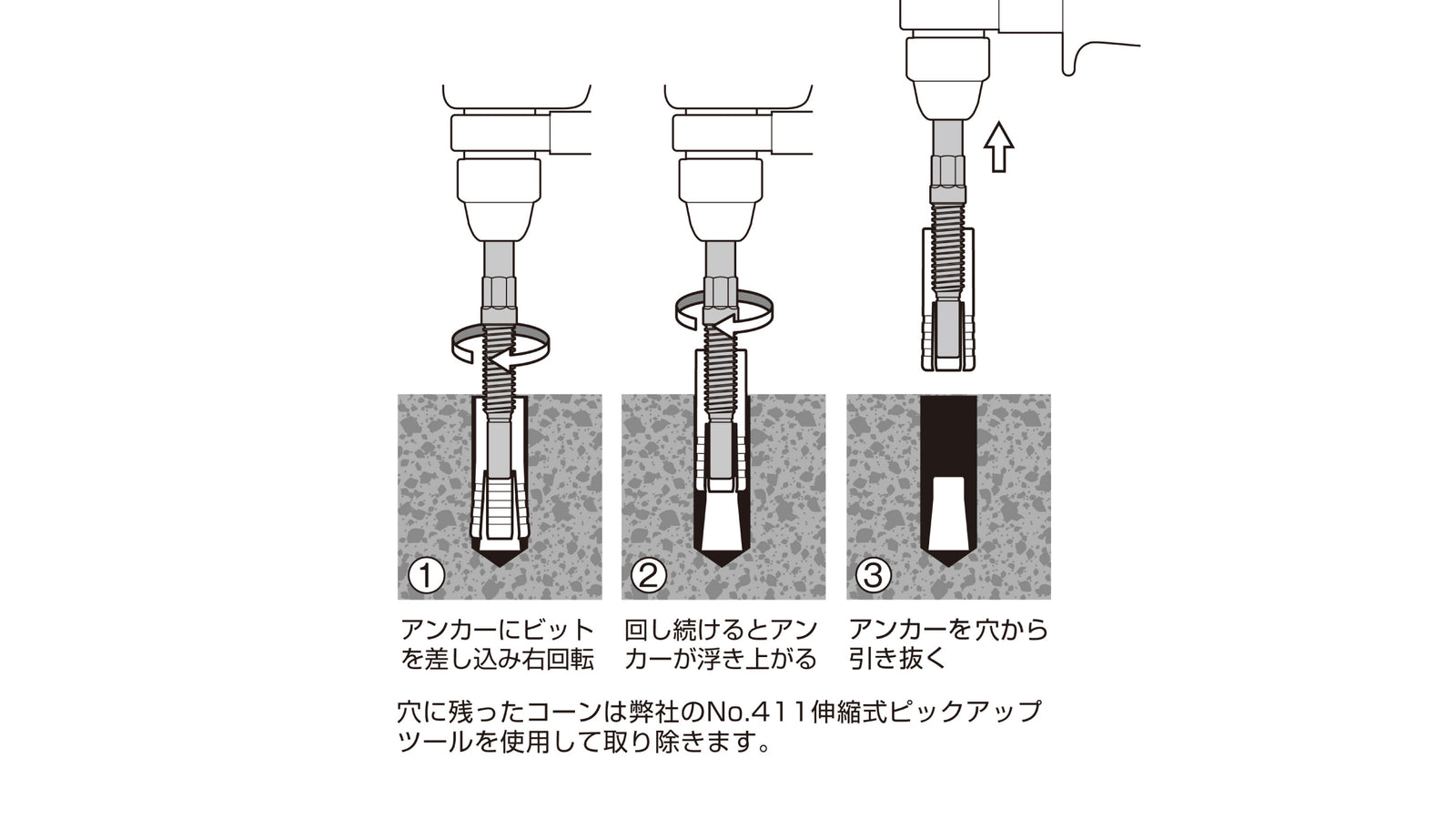 ANEX アンカー抜きビット　W3/8”（9.52ｍｍ）×50アンカー用　SDSプラスハンマードリル回転モード専用 【ANEX_AEB-340SDS】