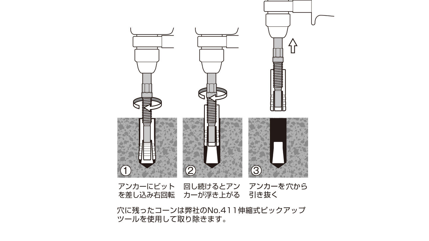 ANEX アンカー抜きビット　W1/2”（12.7ｍｍ）×50アンカー用　SDSプラスハンマードリル回転モード専用 【ANEX_AEB-450SDS】
