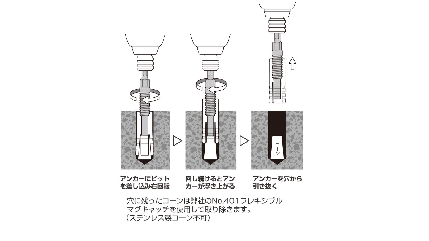 ANEX アンカー抜きビット　W1/2”（12.7ｍｍ）×50アンカー用 【ANEX_AEB-450】