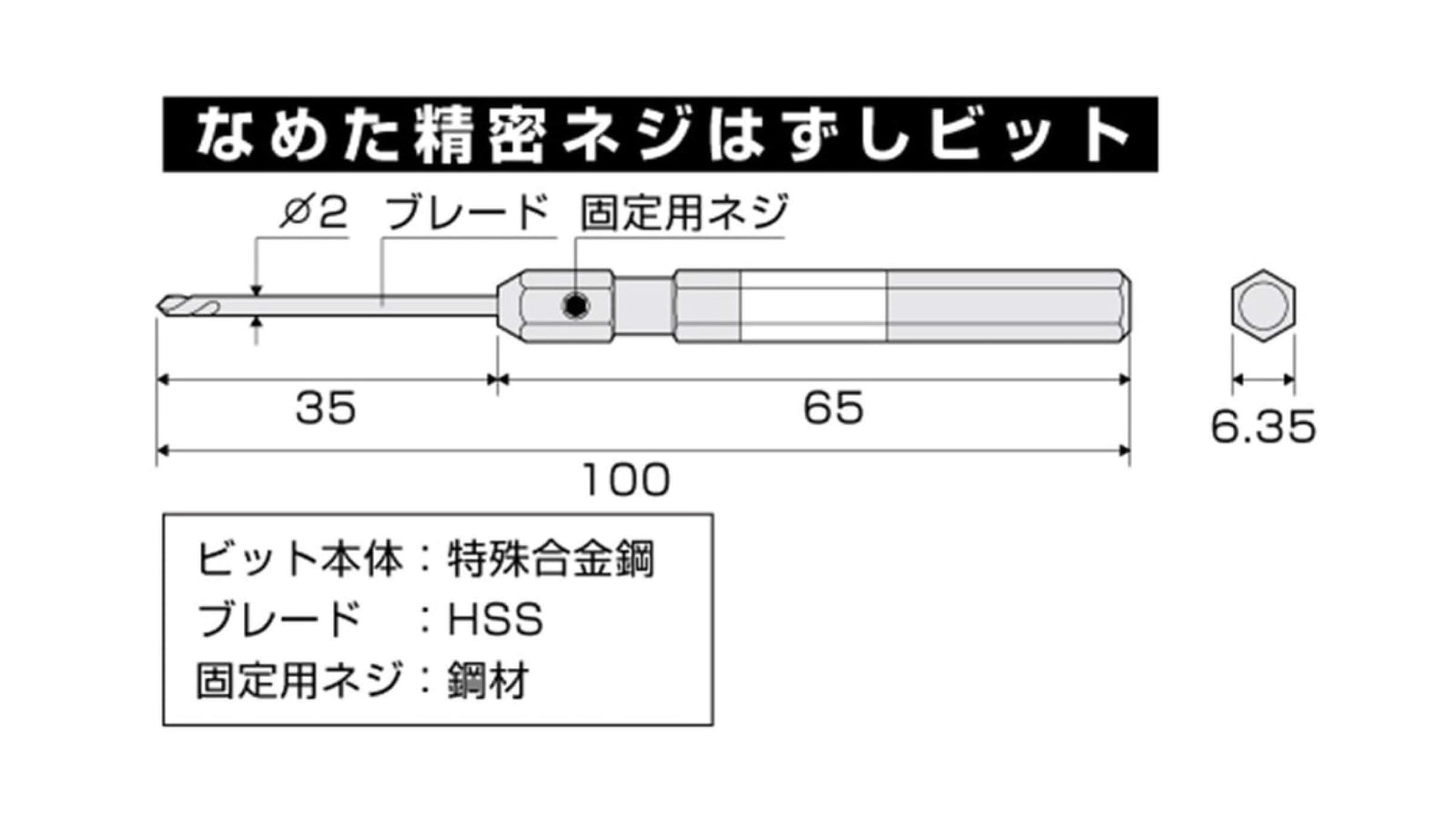 ANEX なめた精密ネジはずしビット ＋0ネジ用（M1~2.6） 【ANEX_AK-23N