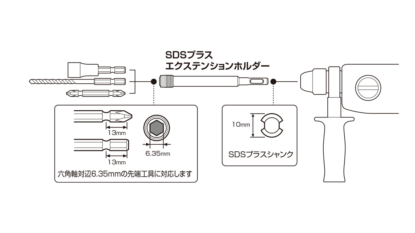 ANEX SDSプラスエクステンションホルダー　150mm 【ANEX_AKL-150SDS】