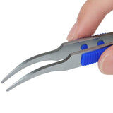 ANEX ラバーグリップ付　ステンレスピンセット　先丸鷲型120ｍｍ　（SUS410） 【ANEX_217】 - thumb 3
