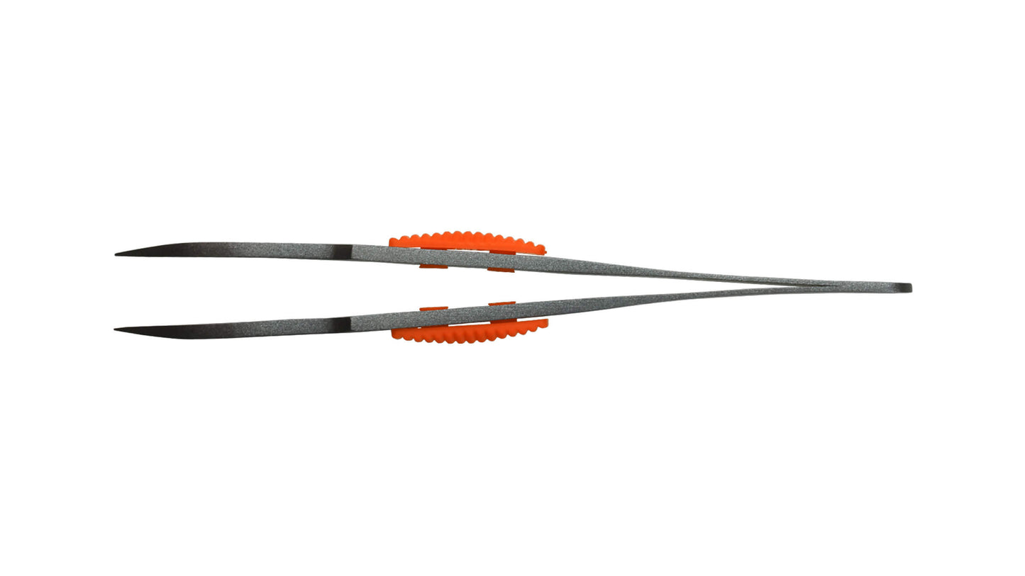 ANEX ラバーグリップ付　ステンレスピンセット　極細鋭型115ｍｍ　非粘着加工（SUS410） 【ANEX_224】