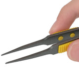 ANEX ラバーグリップ付　ステンレスピンセット　先丸型120ｍｍ　非粘着加工（SUS410） 【ANEX_226】 - thumb 3