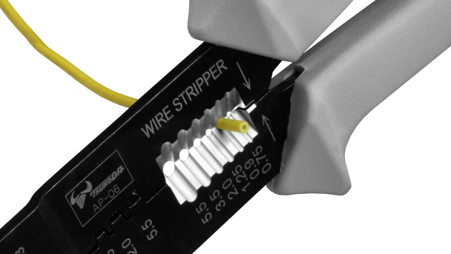 ツノダ 電工万能ペンチ（オープンバレル端子・裸圧着端子用）230mm 【AP-01】