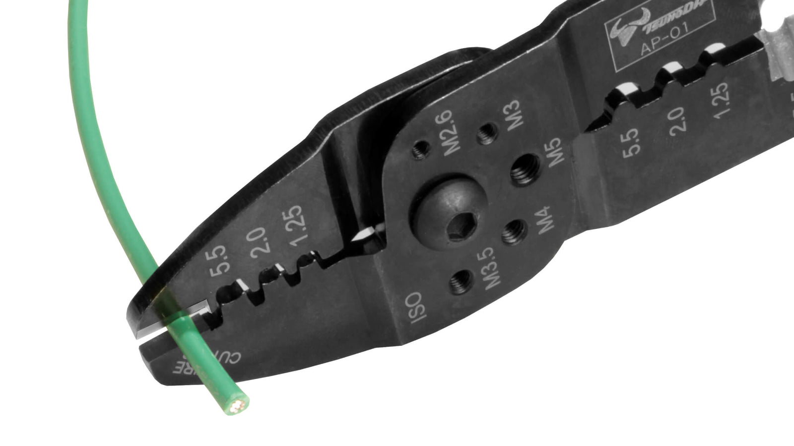 ツノダ 電工万能ペンチ（オープンバレル端子・裸圧着端子用）230mm 【AP-01】