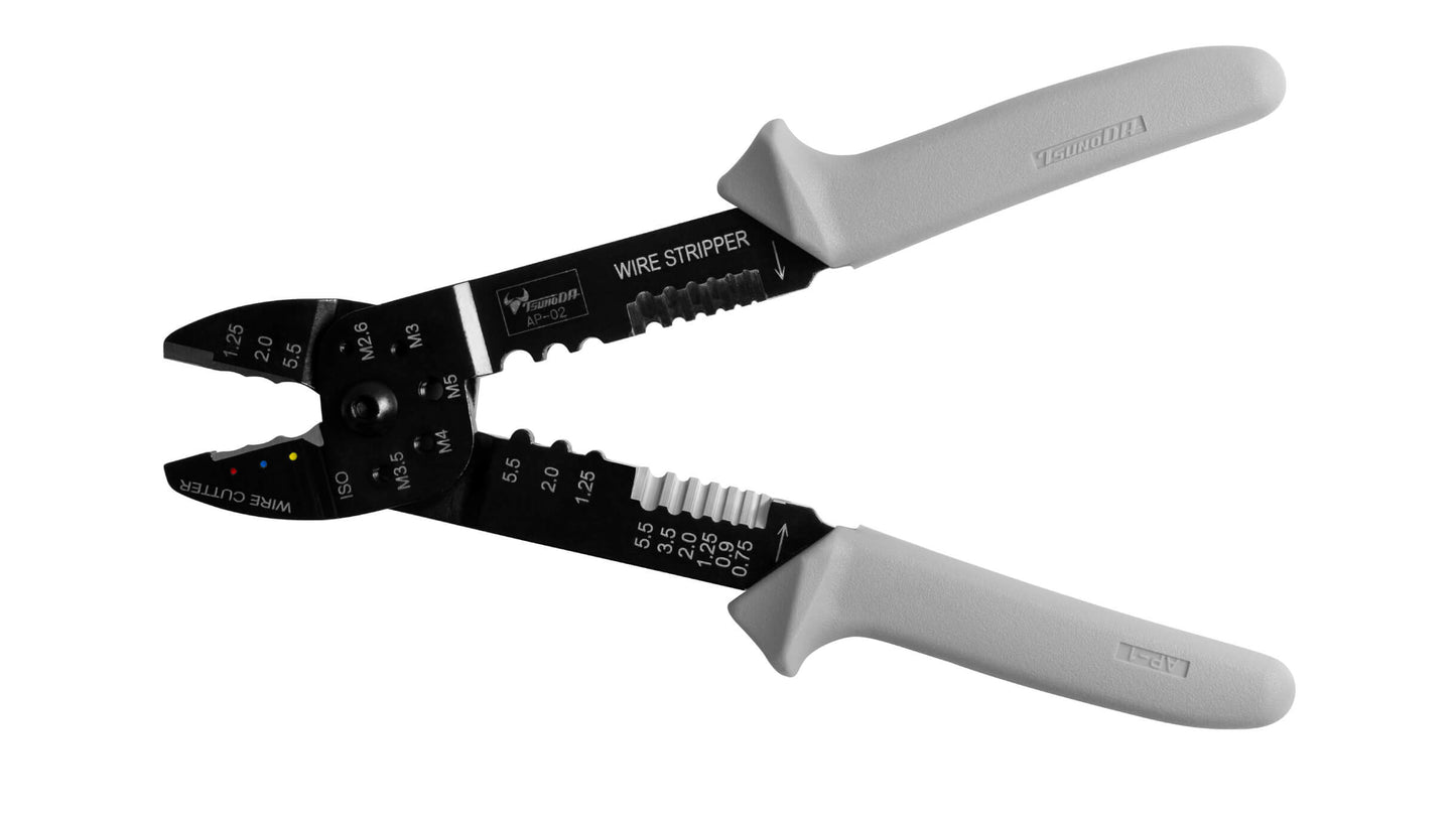 ツノダ 電工万能ペンチ（絶縁圧着端子・裸圧着端子用）230mm 【AP-02】