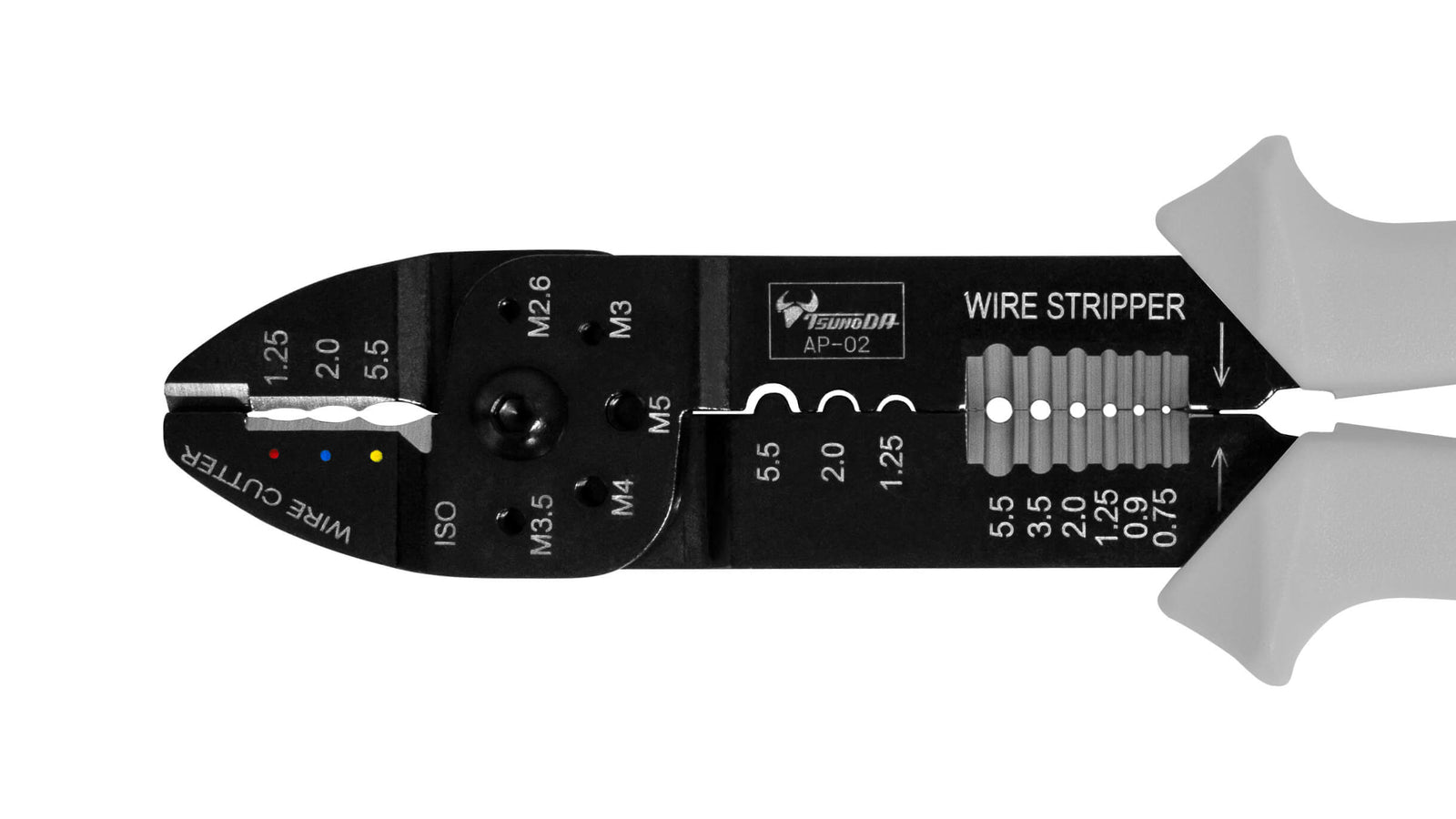 ツノダ 電工万能ペンチ（絶縁圧着端子・裸圧着端子用）230mm 【AP-02】