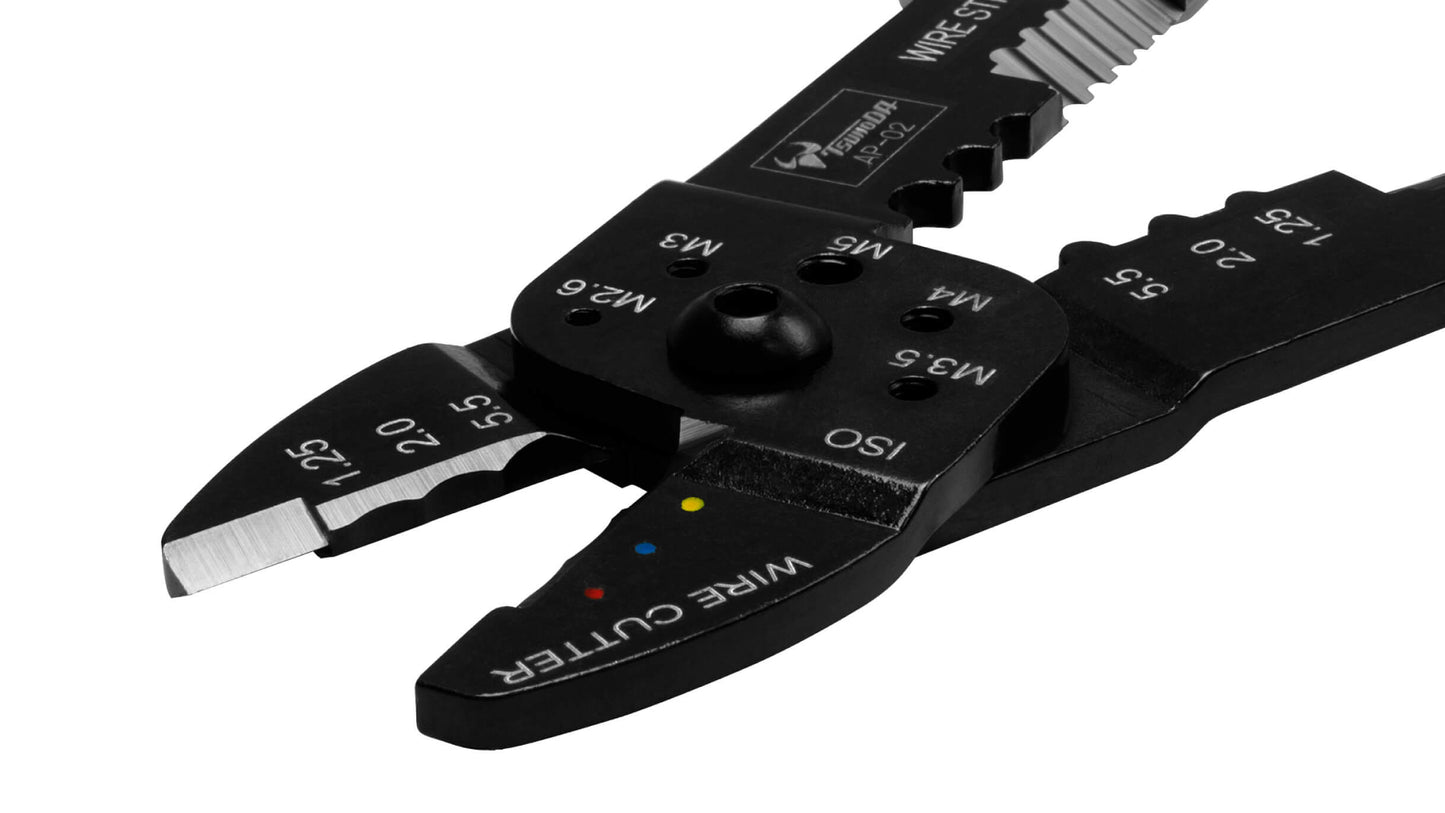 ツノダ 電工万能ペンチ（絶縁圧着端子・裸圧着端子用）230mm 【AP-02】