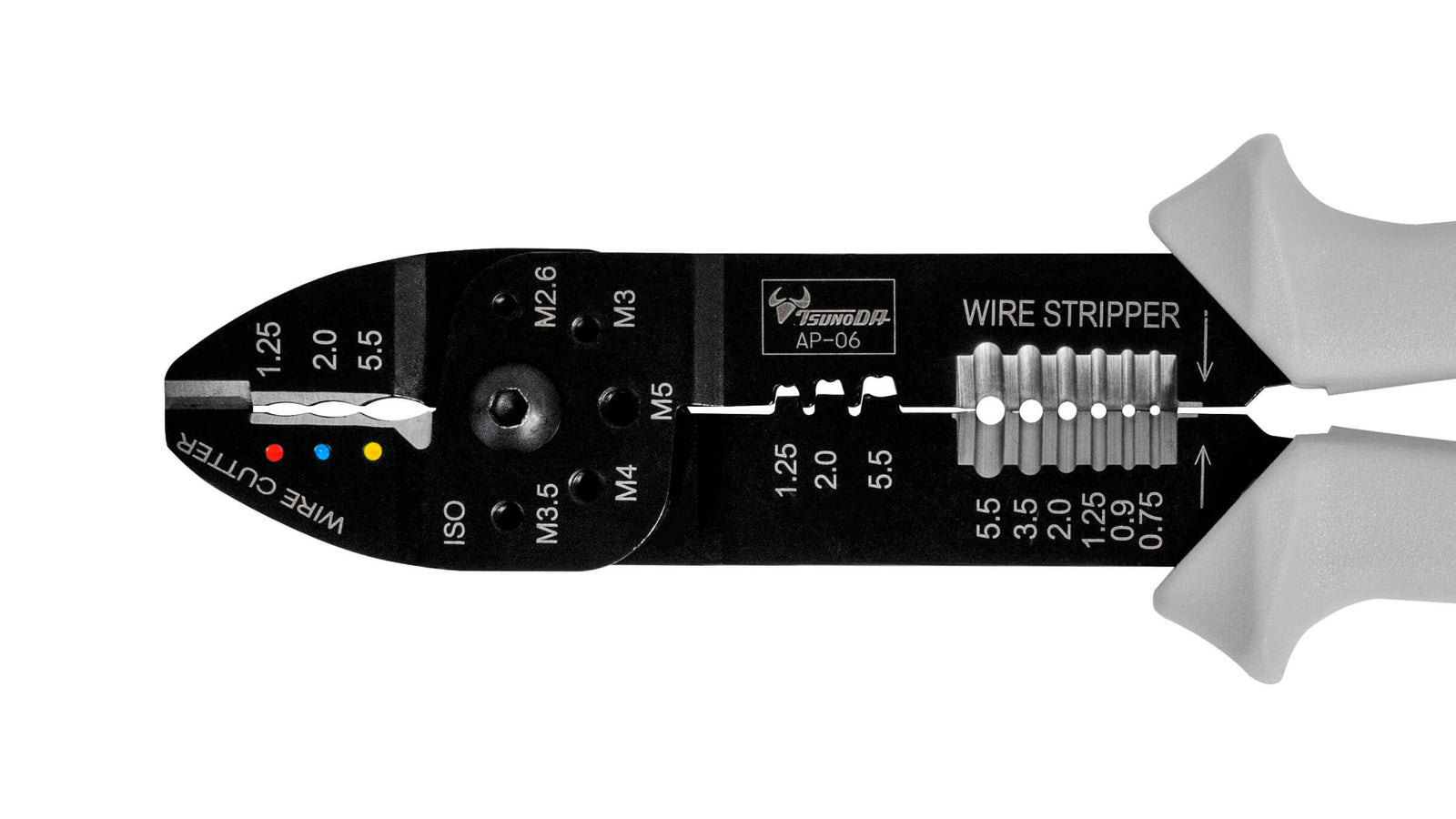 ツノダ 電工万能ペンチ（オープンバレル端子・絶縁圧着端子用）230mm 【AP-06】