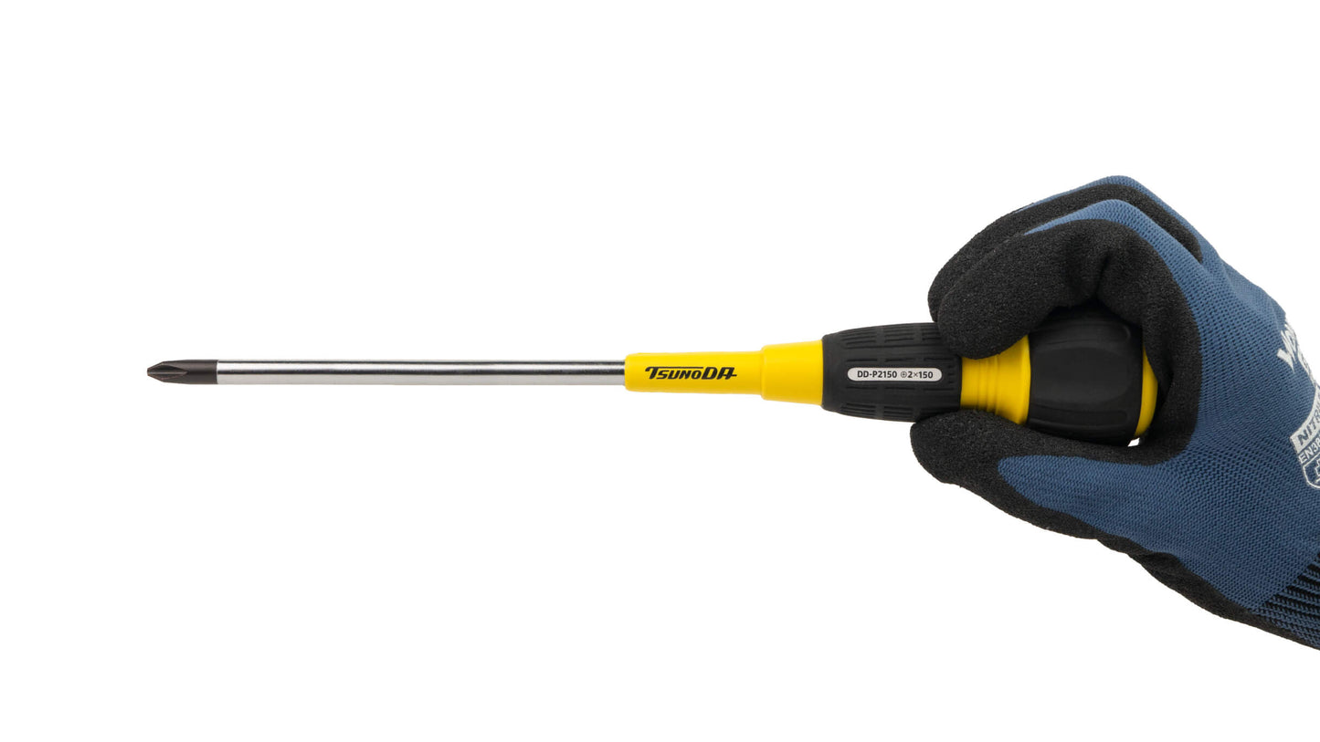 ツノダ  ハンドル絶縁貫通ドライバー +2×150 【DD-P2150】