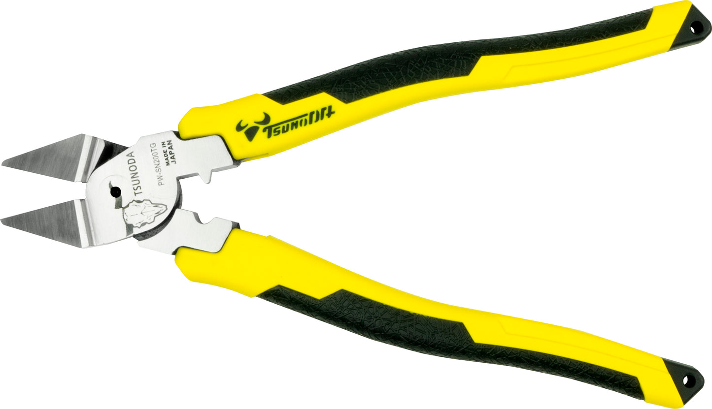 ツノダ 電工パワー斜めニッパー 200mm 【PW-SN200TG】