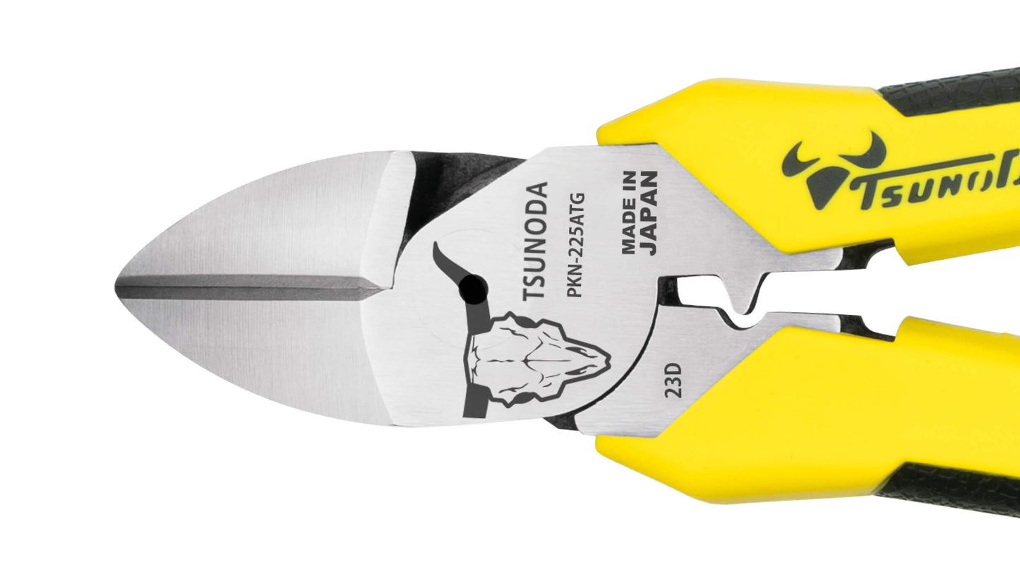 ツノダ パワー硬線ニッパー　圧着機能付 225mm 【PKN-225ATG】