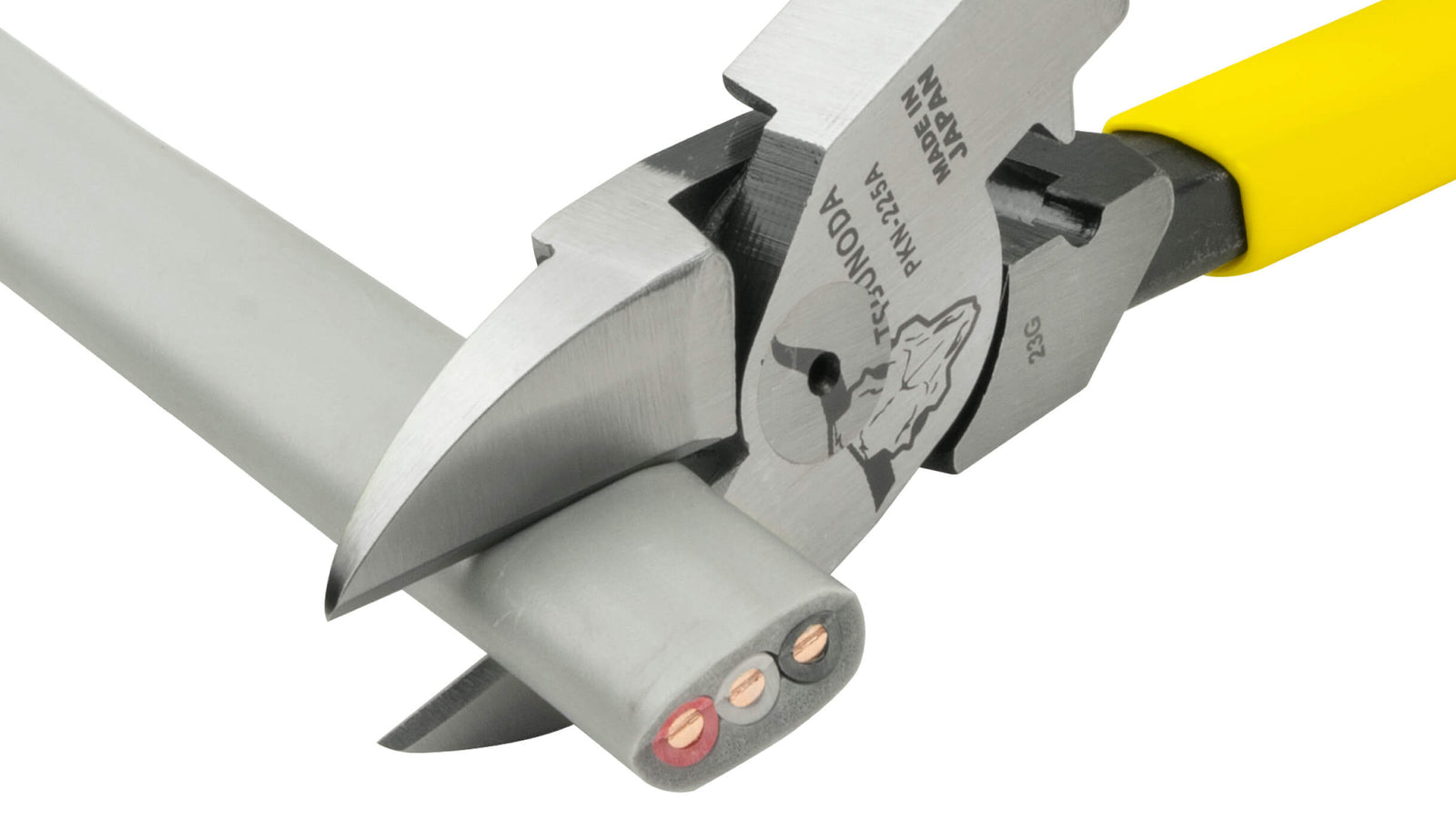 ツノダ パワー硬線ニッパー　圧着機能付 225mm 【PKN-225A】