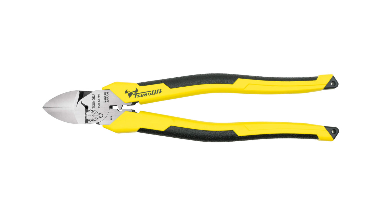 ツノダ 電工パワー薄刃ニッパー　圧着機能付 225mm 【PUN-225ATG】