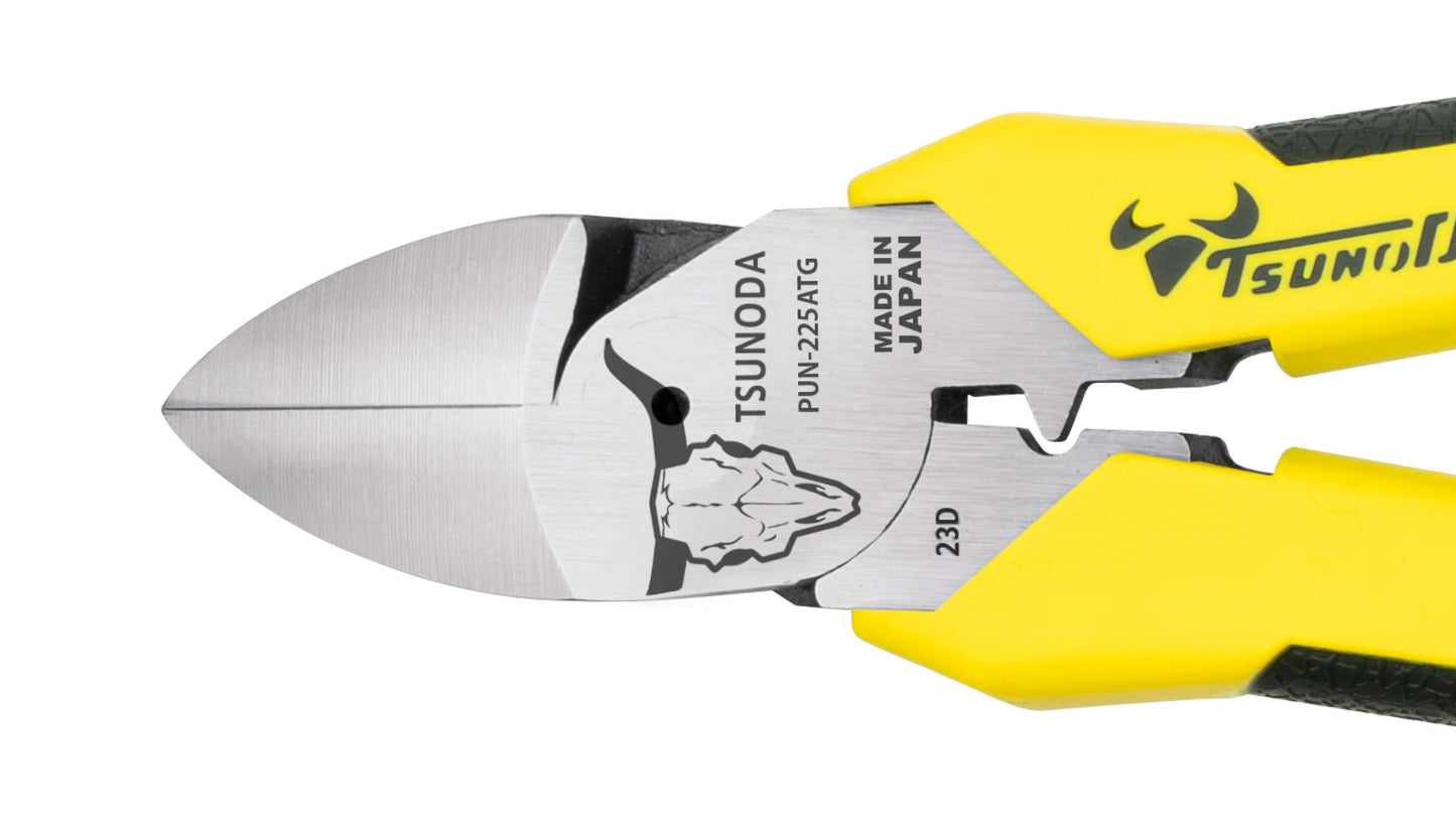 ツノダ 電工パワー薄刃ニッパー　圧着機能付 225mm 【PUN-225ATG】