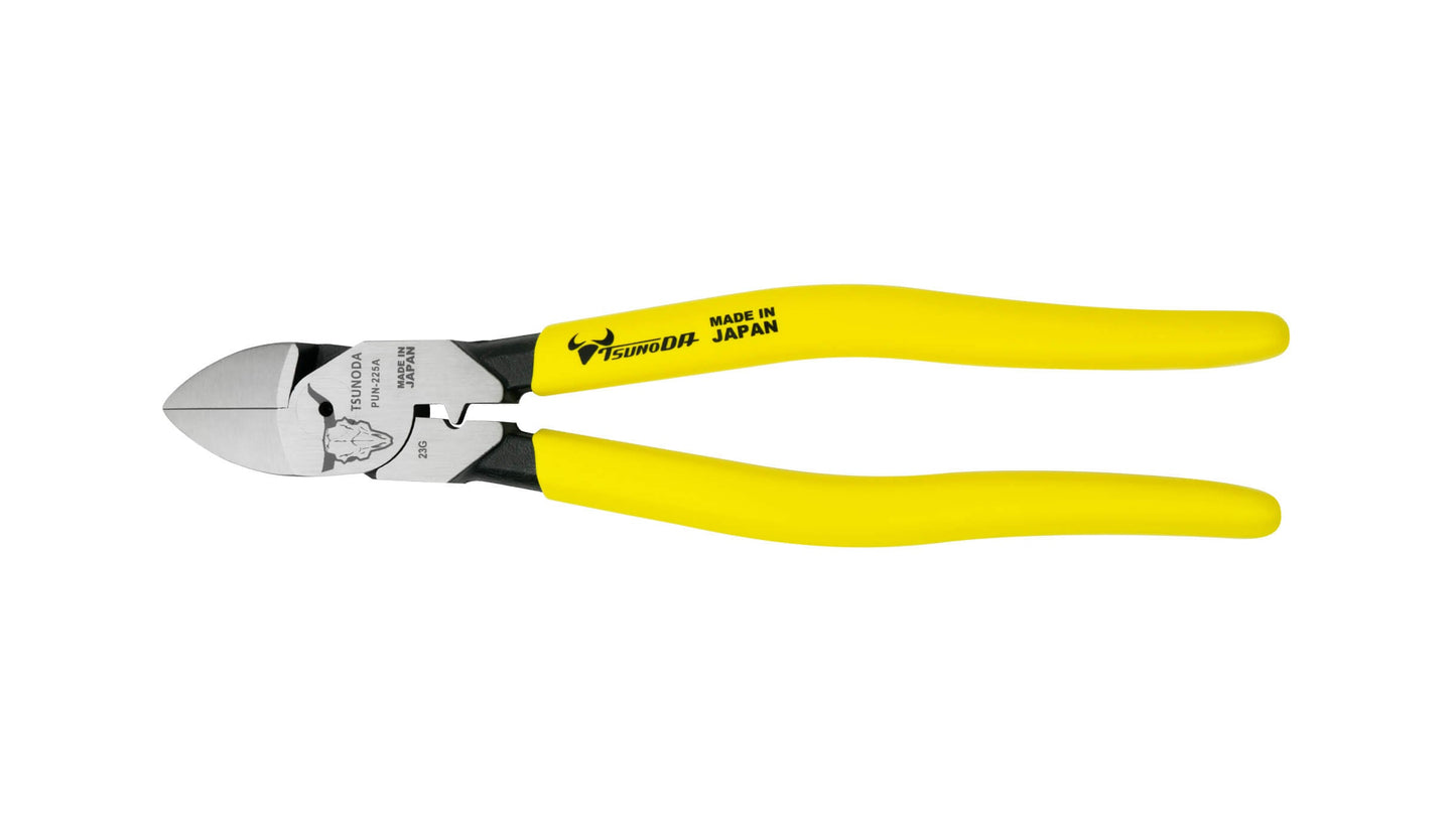 ツノダ 電工パワー薄刃ニッパー　圧着機能付 225mm 【PUN-225A】