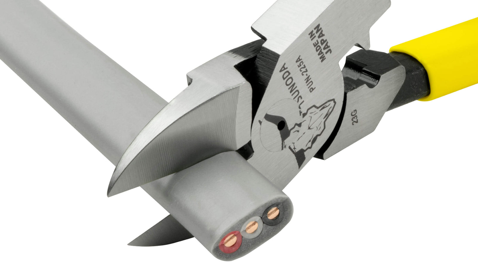 ツノダ 電工パワー薄刃ニッパー　圧着機能付 225mm 【PUN-225A】