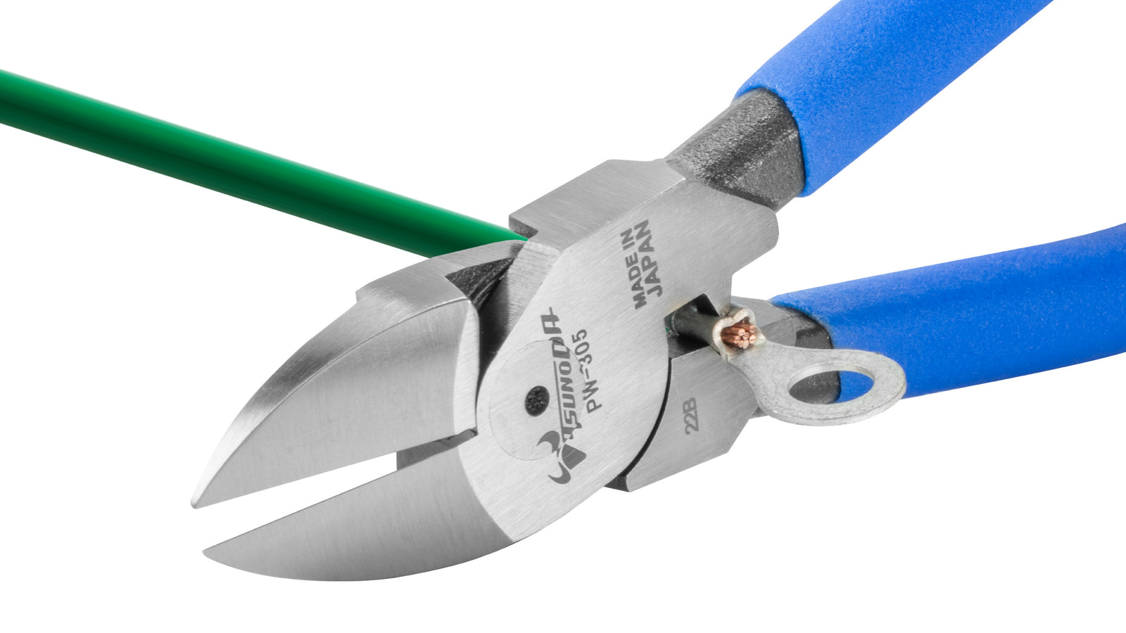 ツノダ 電工パワーニッパー（薄刃）圧着機能付 225mm 【PW-305】