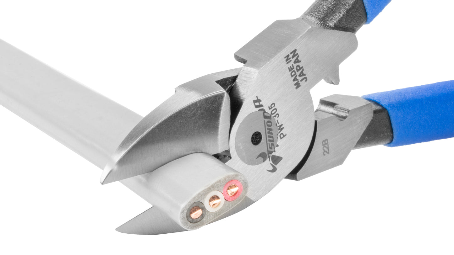 ツノダ 電工パワーニッパー（薄刃）圧着機能付 225mm 【PW-305】