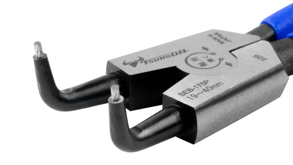 ツノダ スナップリングプライヤー軸用曲爪（バネ付） 175mm 【SEB-175P】_4