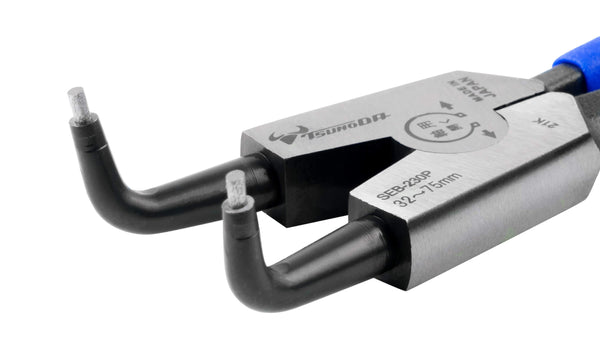 ツノダ スナップリングプライヤー軸用曲爪（バネ付） 230mm 【SEB-230P】_4