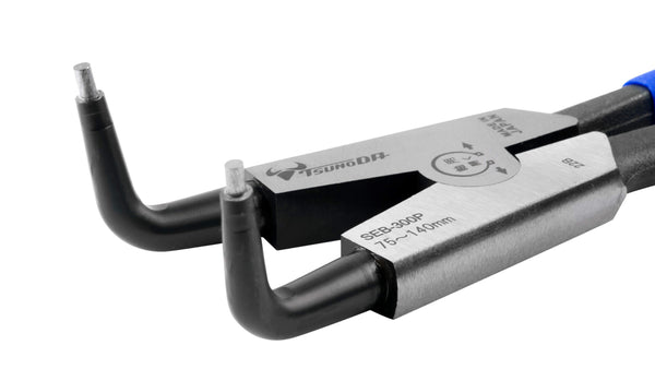 ツノダ スナップリングプライヤー軸用曲爪（バネ付） 300mm 【SEB-300P】_3