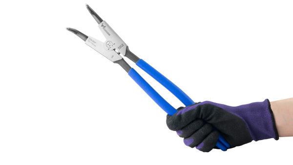 ツノダ スナップリングプライヤー軸用曲爪（バネ付） 300mm 【SEB-300P】_8