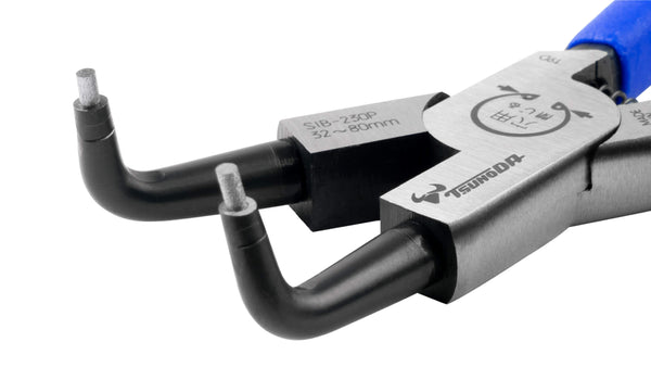 ツノダ スナップリングプライヤー穴用曲爪（バネ付） 230mm 【SIB-230P】_3