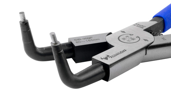 ツノダ スナップリングプライヤー穴用曲爪（バネ付） 300mm 【SIB-300P】_3