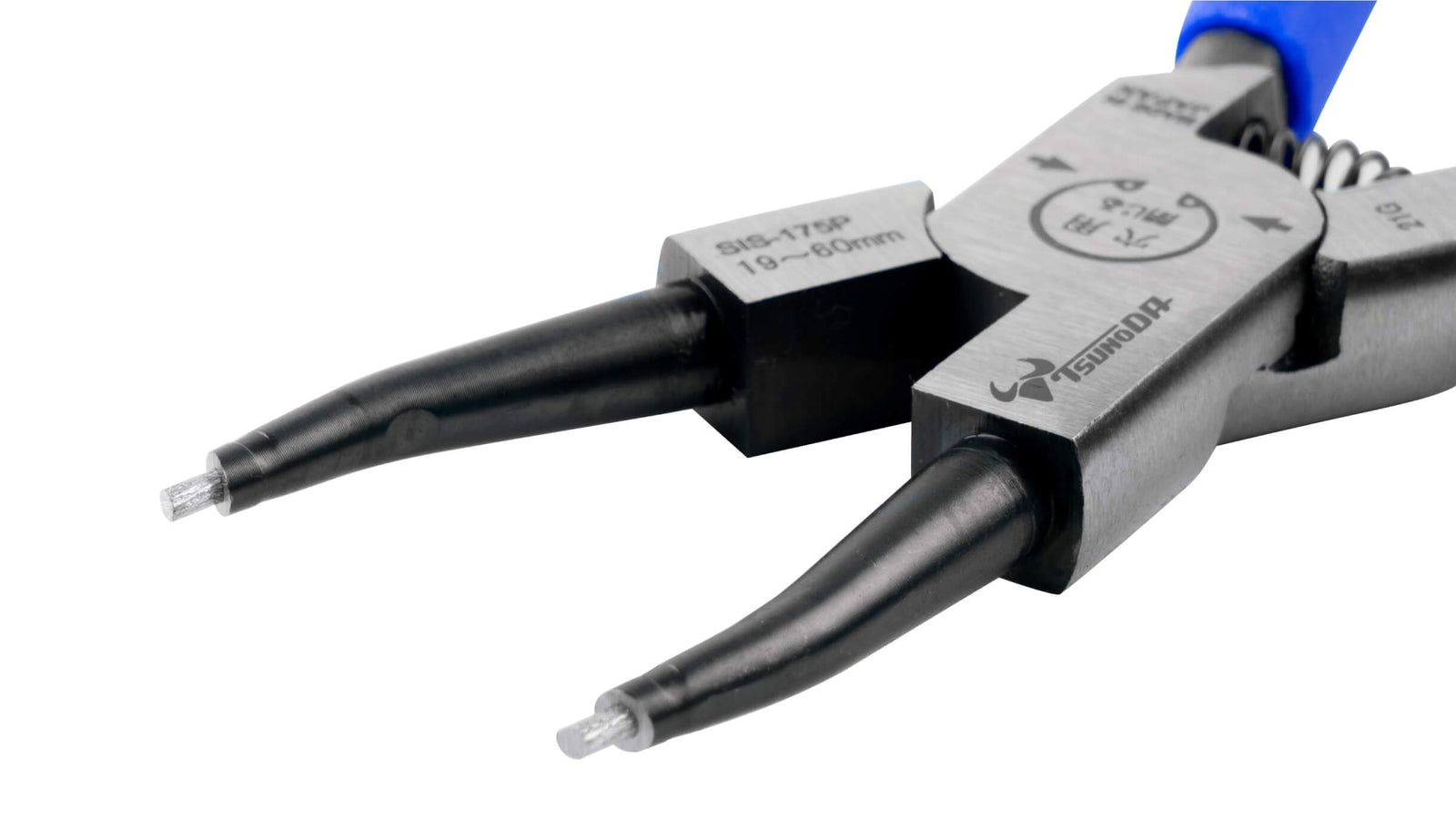 ツノダ スナップリングプライヤー穴用直爪（バネ付） 175mm 【SIS-175P】