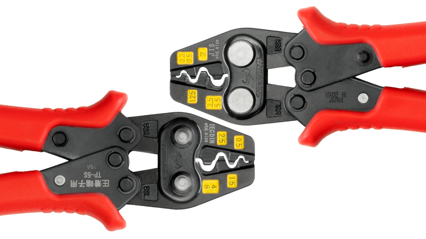 ツノダ 圧着工具　裸圧着端子・裸圧着スリーブ 0.3/0.5/1.25/2/3.5/5.5mm2 【TP-5S】