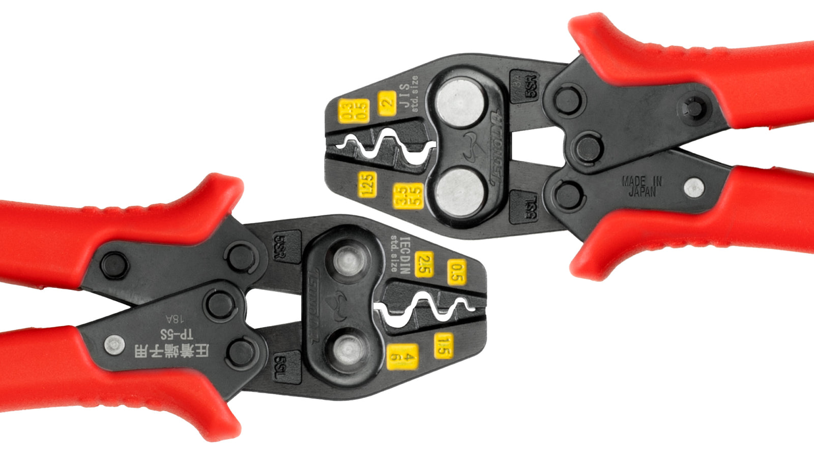 ツノダ 圧着工具　裸圧着端子・裸圧着スリーブ 0.3/0.5/1.25/2/3.5/5.5mm2 【TP-5S】