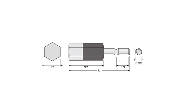 ANEX 六角レンチカラービット　1本組　H17×65 【ANEX_ACHX-1765】_2
