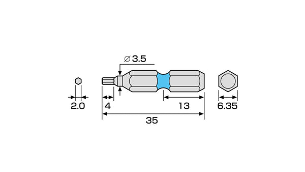 ANEX 六角レンチカラービット　1本組　H2.0×35 【ANEX_ACHX-2035】_4
