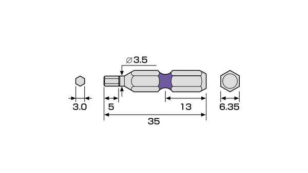 ANEX 六角レンチカラービット　1本組　H3.0×35 【ANEX_ACHX-3035】_4