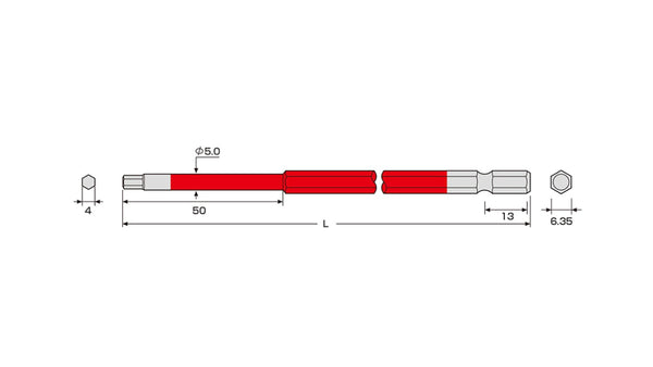 ANEX 六角レンチカラービット　1本組　H4×150 【ANEX_ACHX-4015】_2