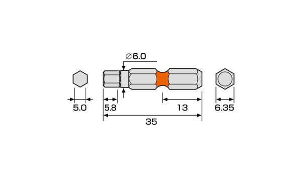 ANEX 六角レンチカラービット　1本組　H5.0×35 【ANEX_ACHX-5035】_4