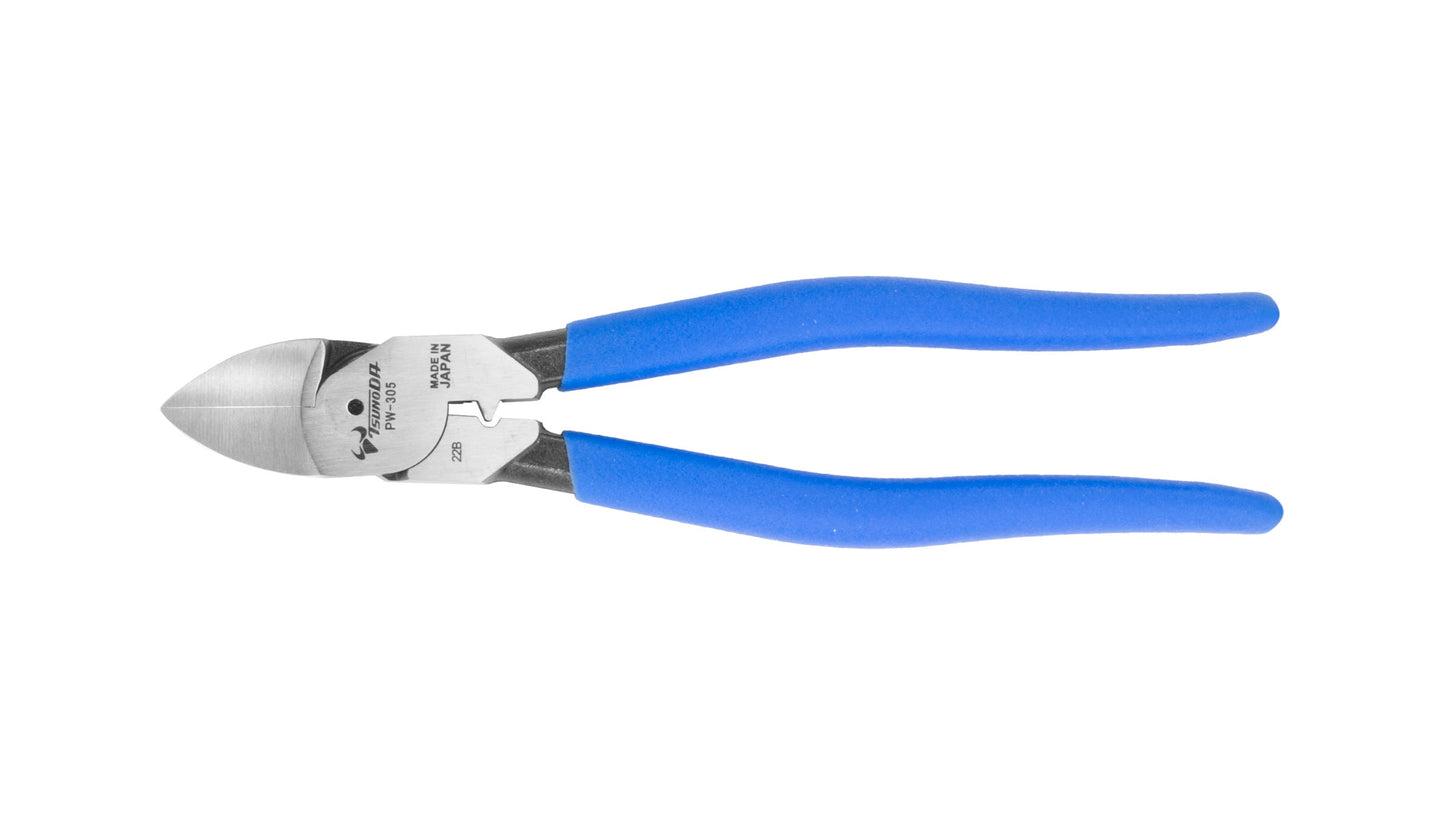 ツノダ 電工パワーニッパー（薄刃）圧着機能付 225mm 【PW-305】