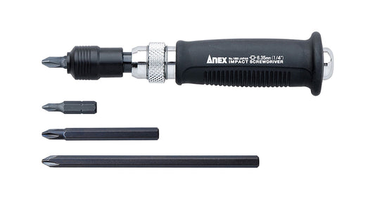 ANEX ミニインパクトドライバー　ビット4本組　差込角6.35ｍｍ（1/4”） 【ANEX_1903-S】