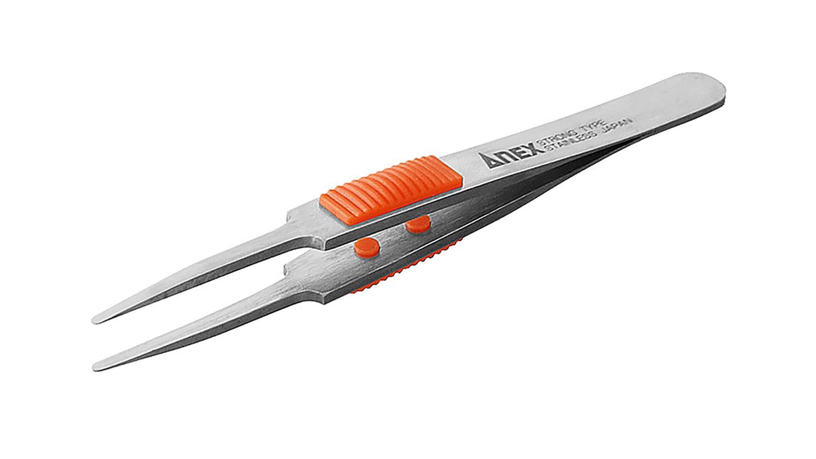 ANEX ラバーグリップ付　ステンレスピンセット　先丸型120ｍｍ　（SUS410） 【ANEX_211】