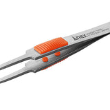 ANEX ラバーグリップ付　ステンレスピンセット　先丸型120ｍｍ　（SUS410） 【ANEX_211】 - thumb 1