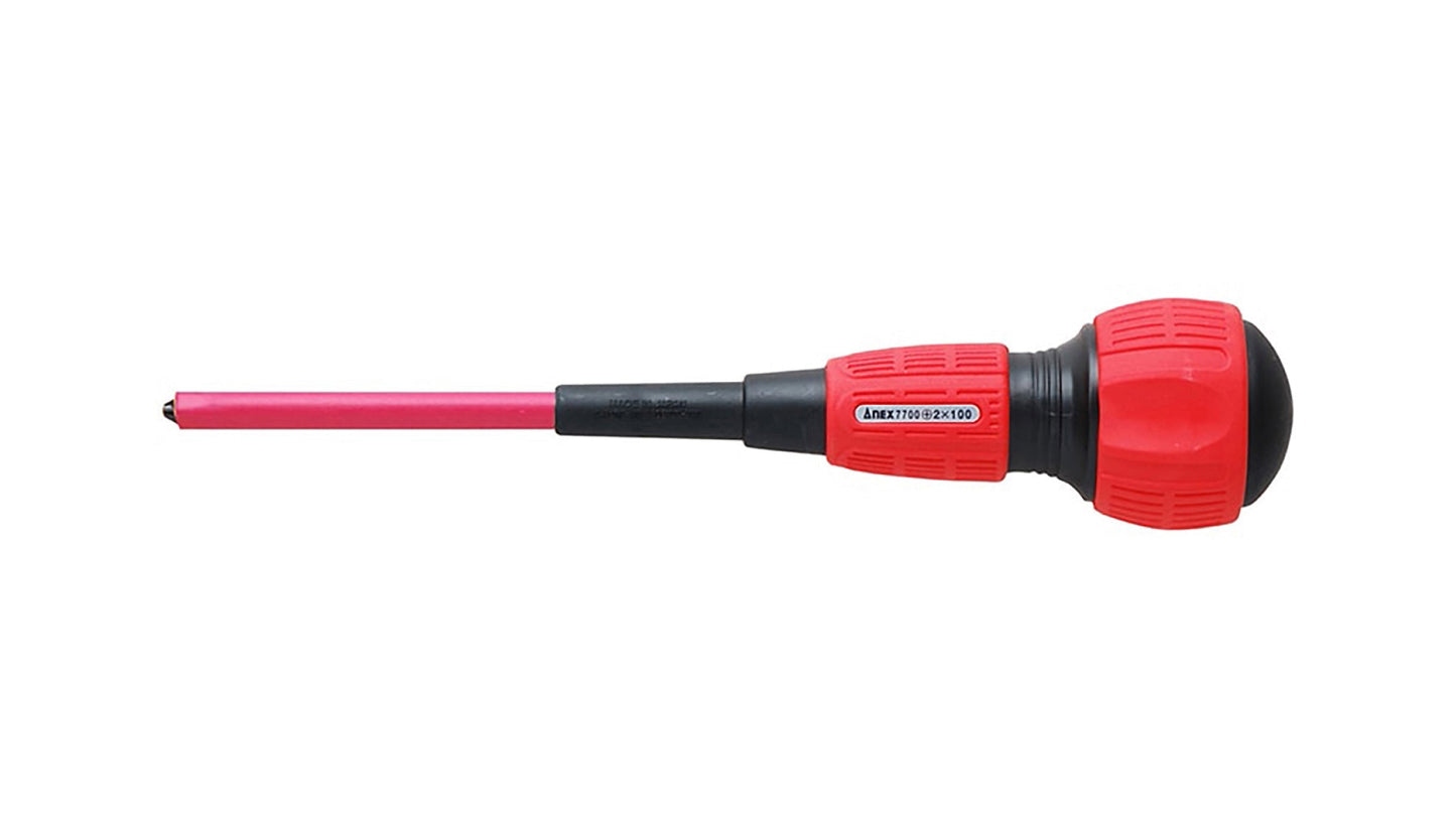 ANEX 短絡防止　絶縁ドライバー　電工タイプ　＋2×100 【ANEX_7800_6】