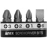 ANEX 溝付超短ビット　プラス＆マイナス4PCS　（手動ドライバー用） 【ANEX_AK-51P-B4】
